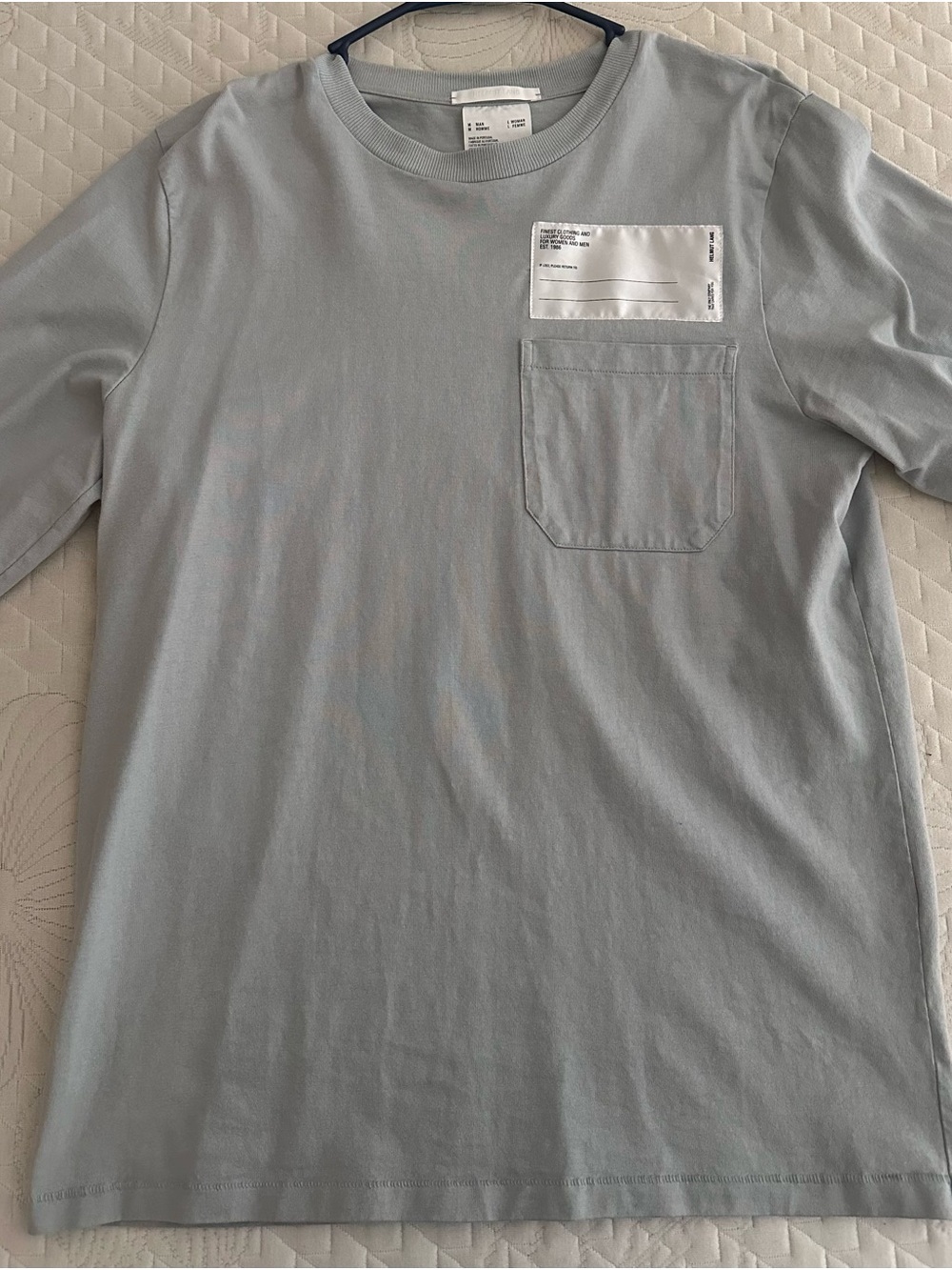Helmut Lang Mens Light Blue Long Sleeve T Shirt